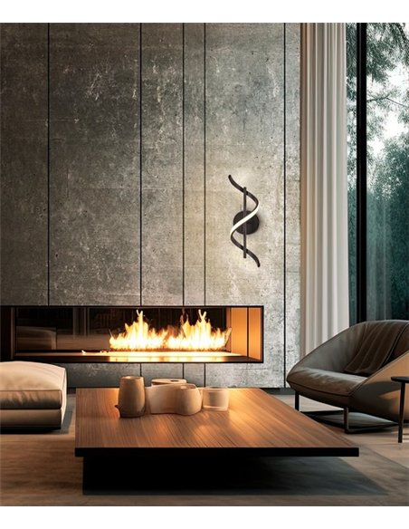 Aplique de pared Boa - Schuller - Diseño minimalista negro