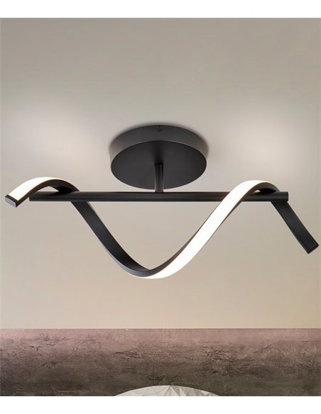 Aplique de pared Boa - Schuller - Diseño minimalista negro