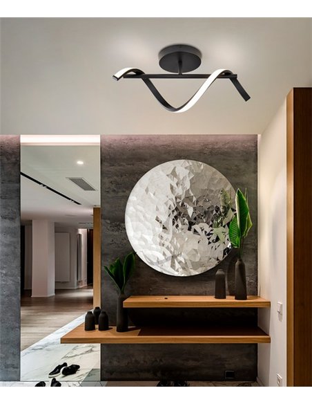 Aplique de pared Boa - Schuller - Diseño minimalista negro