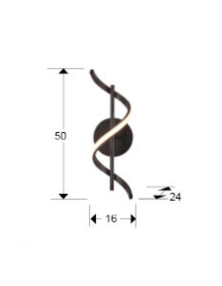 Aplique de pared Boa - Schuller - Diseño minimalista negro