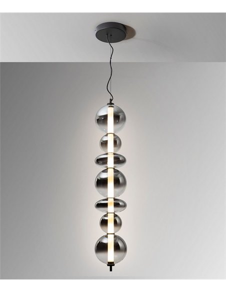Lámpara colgante Gladis - Schuller - Posición horizontal y vertical, tulipas de cristal soplado
