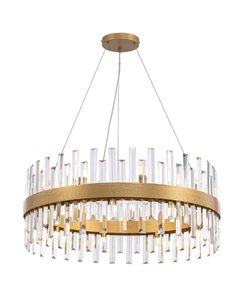 Lámpara colgante Grace - Schuller - Lámpara redonda de 18 luces, barras de cristal
