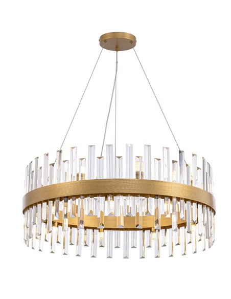 Lámpara colgante Grace - Schuller - Lámpara redonda de 18 luces, barras de cristal