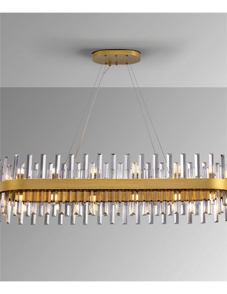 Lámpara colgante Grace - Schuller - Diseño ovalado, barras de cristal