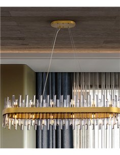 Lámpara colgante Grace - Schuller - Diseño ovalado, barras de cristal