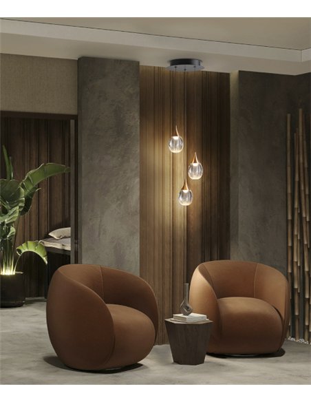 Lámpara colgante Corina - Schuller - 3 luces de acrílico, acabado dorado