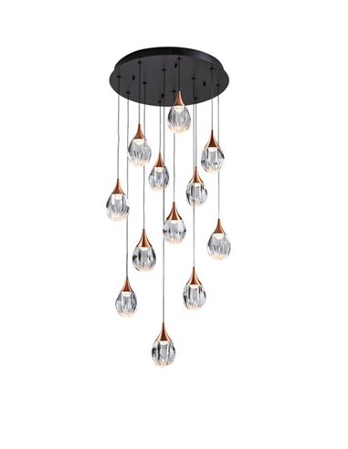 Lámpara colgante Corina - Schuller - Lámpara de 12 luces doradas