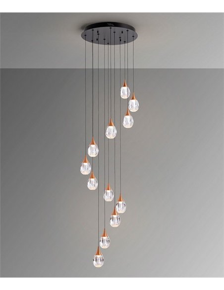 Lámpara colgante Corina - Schuller - Lámpara de 12 luces doradas