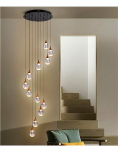 Lámpara colgante Corina - Schuller - Lámpara de 12 luces doradas