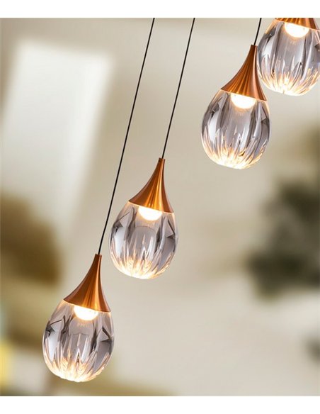 Lámpara colgante Corina - Schuller - Lámpara de 12 luces doradas