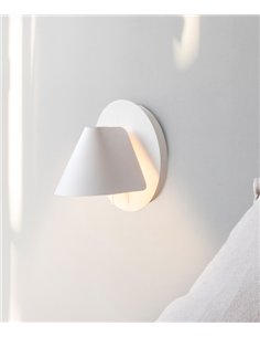 Aplique de pared Noon - Faro - Lámpara de pared blanca, estilo sencillo y moderno