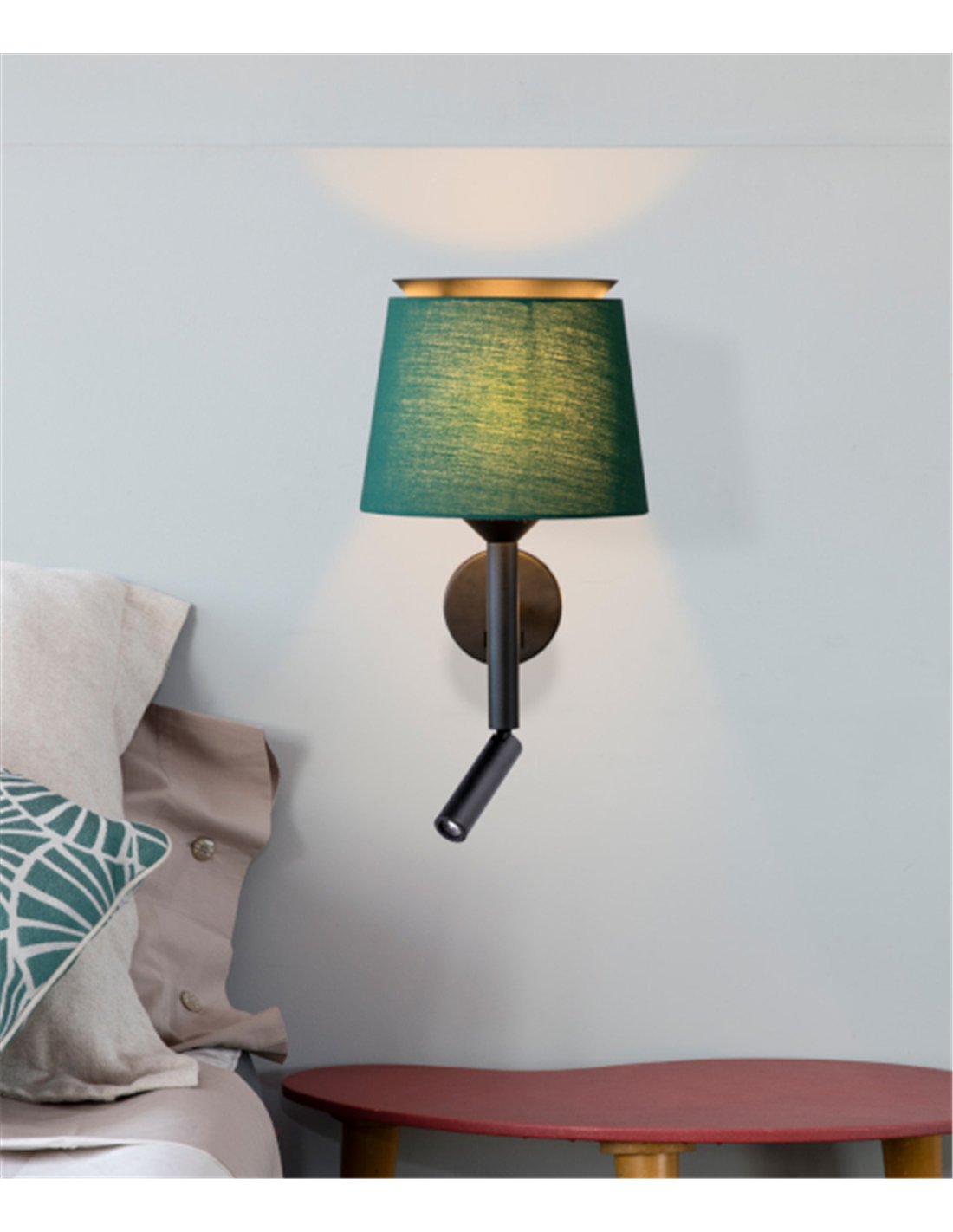 Lámpara aplique con lector Savoy – Faro – Lámpara de lectura, interruptor doble Lámpara aplique con lector Savoy – Faro – Lámpara de lectura, interruptor doble