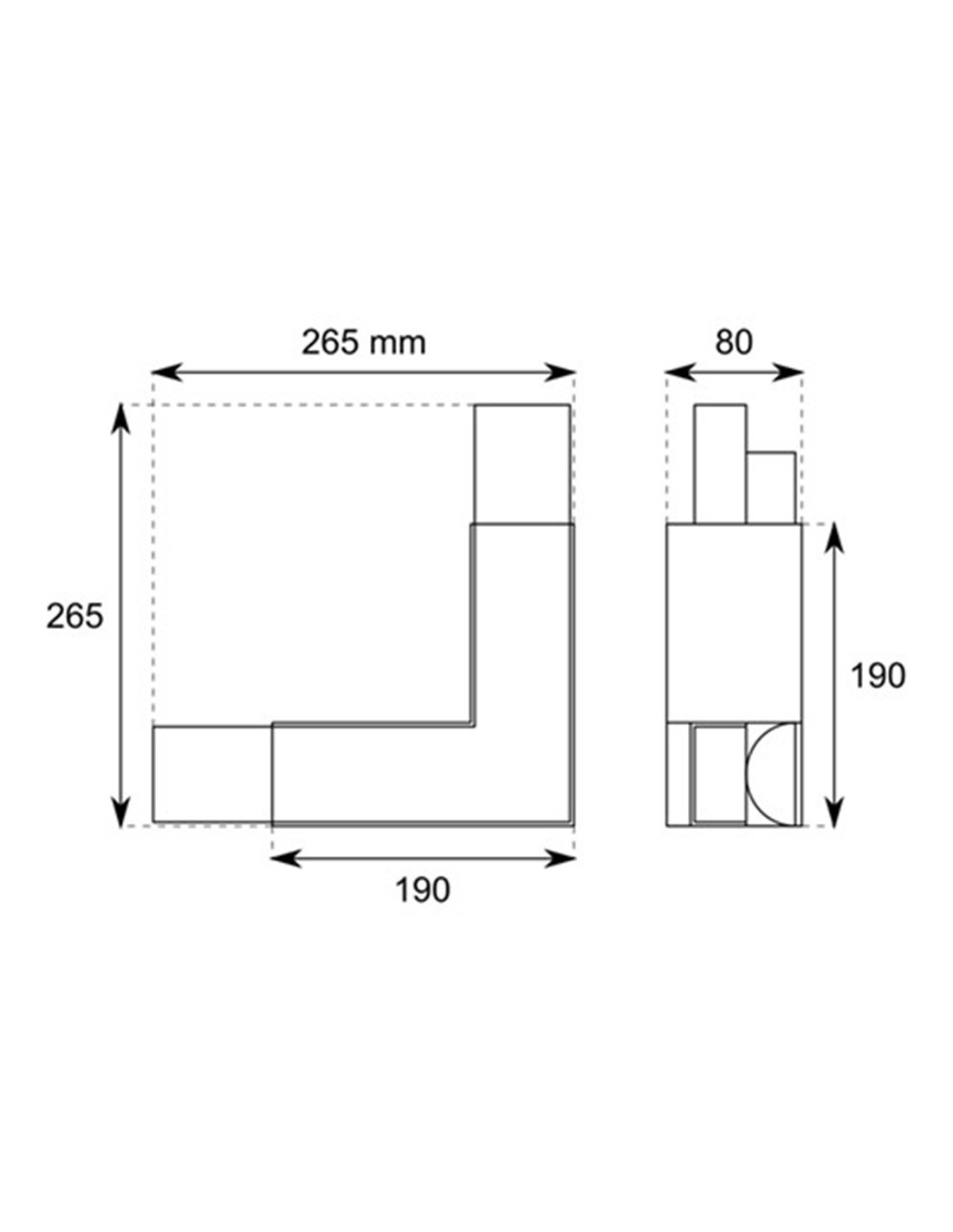 Conector de 90° modelo 6016 - Conalux Conector de 90° modelo 6016 - Conalux