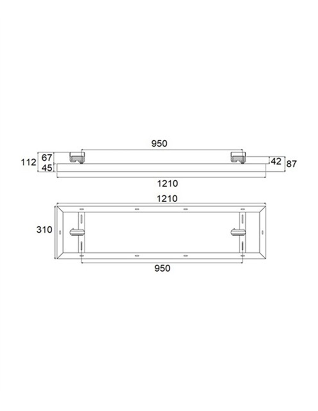 Lámpara de carril TL5005 - Conalux - Lámpara blanca rectangular, 36W/45W Lámpara de carril TL5005 - Conalux - Lámpara blanca rectangular, 36W/45W