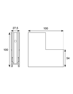 Conexión ''P'' vertical (pared, techo) - Conalux - Apto para carril magnético de superficie  2