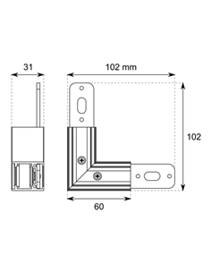 Conexión horizontal para carril magnético Rac Mini - Conalux 2