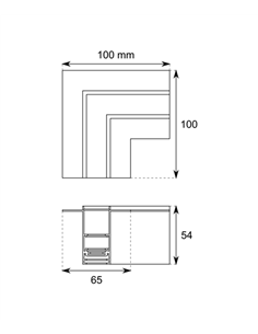 Conexión ''L'' horizontal para carril magnético de empotrar - Conalux 2