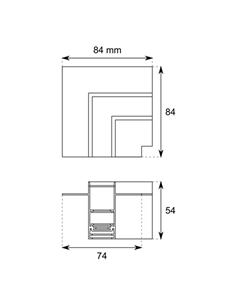 Conexión horizontal en "L" Ric - Conalux - Apto para carril magnético para empotrar en escayola 2