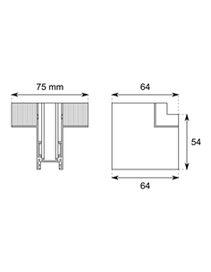 Conexión vertical en "P" Ric - Conalux - Apto para carril magnético para empotrar en escayola 2