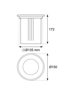 Foco empotrable de suelo Nitra - Conalux - Lámpara LED de acero inoxidable, Ø 15/18 cm