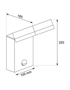 Lámpara de pared de exterior Tech S - Conalux - Lámpara con sensor de movimiento, LED regulable 2