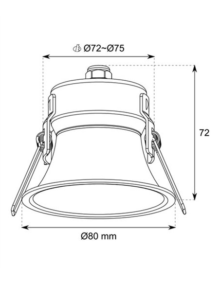 Downlight empotrable Taurus - Conalux - Lámpara de techo apta para exterior, IP54 Downlight empotrable Taurus - Conalux - Lámpara de techo apta para exterior, IP54