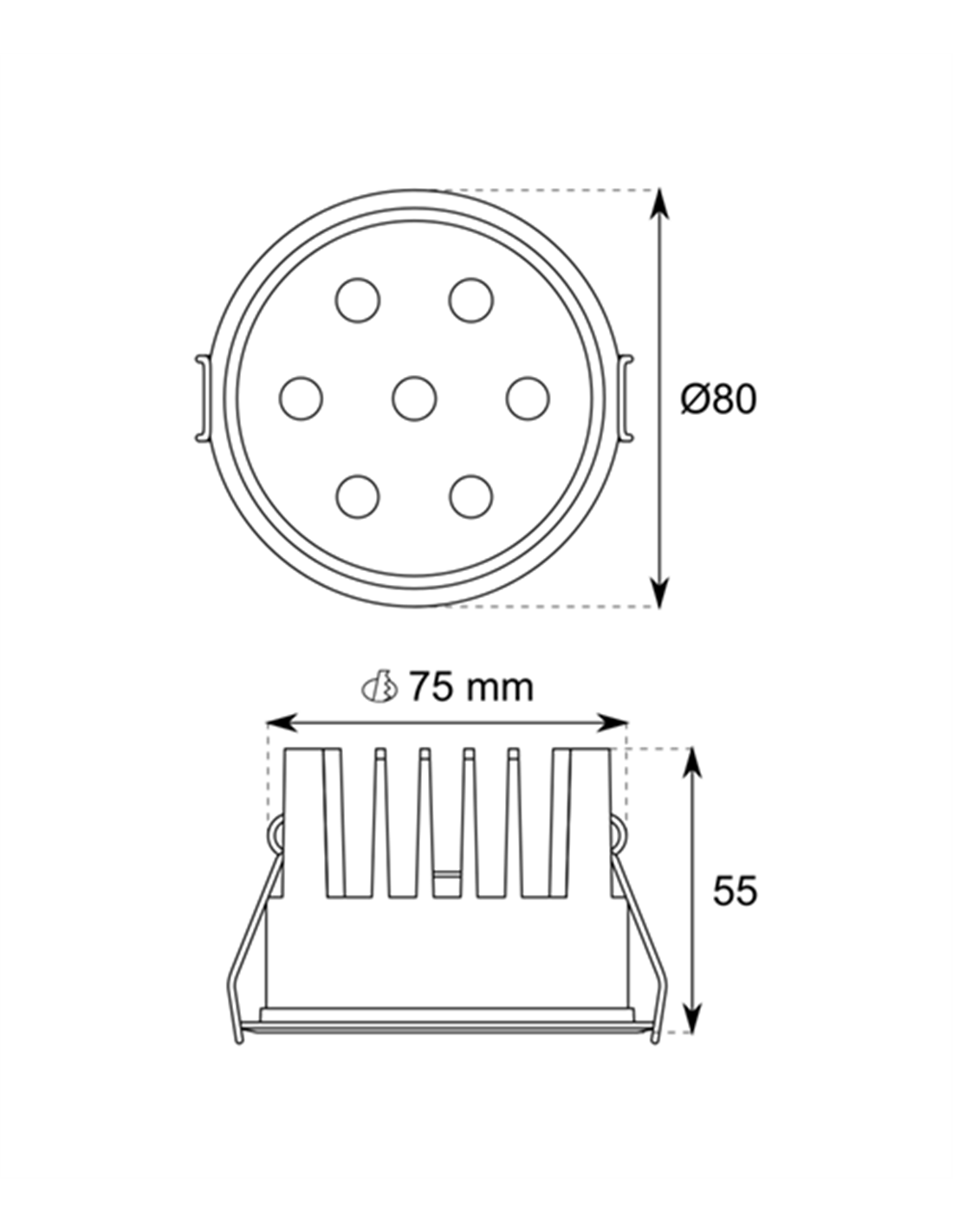 Lámpara de techo empotrable Dot R - Conalux - Foco redondo LED 15W Lámpara de techo empotrable Dot R - Conalux - Foco redondo LED 15W