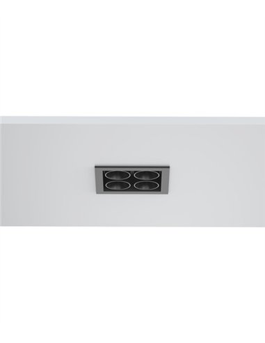 Lámpara empotrable de techo Hera Q1 - Conalux - Diseño cuadrado negro, 4 focos Lámpara empotrable de techo Hera Q1 - Conalux - Diseño cuadrado negro, 4 focos