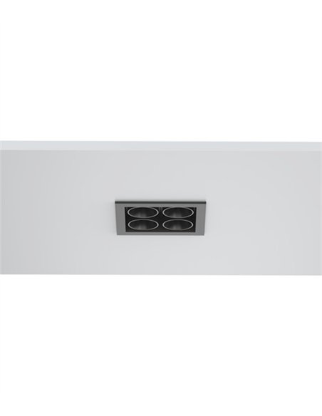 Lámpara empotrable de techo Hera Q1 - Conalux - Diseño cuadrado negro, 4 focos Lámpara empotrable de techo Hera Q1 - Conalux - Diseño cuadrado negro, 4 focos
