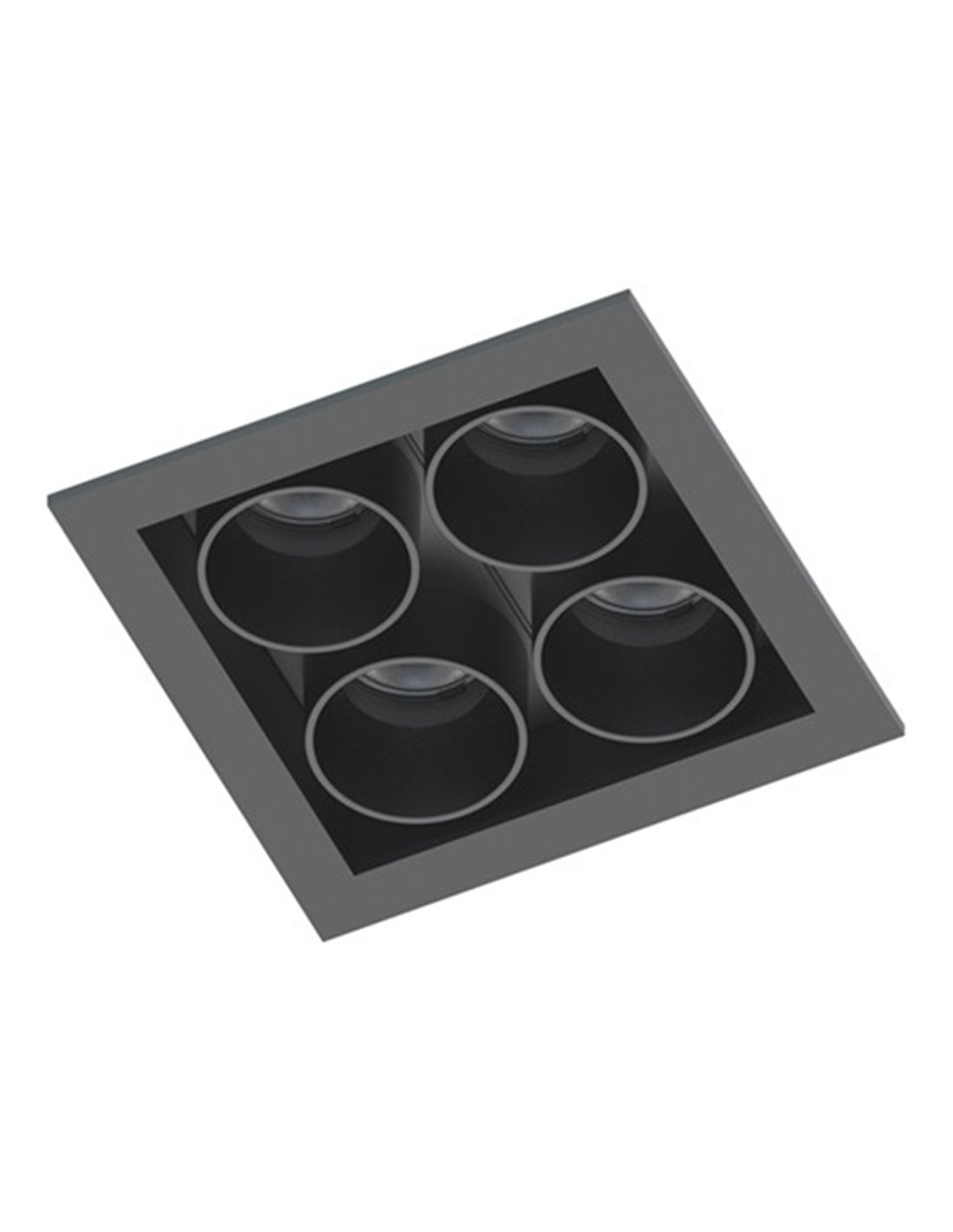Lámpara empotrable de techo Hera Q1 - Conalux - Diseño cuadrado negro, 4 focos Lámpara empotrable de techo Hera Q1 - Conalux - Diseño cuadrado negro, 4 focos