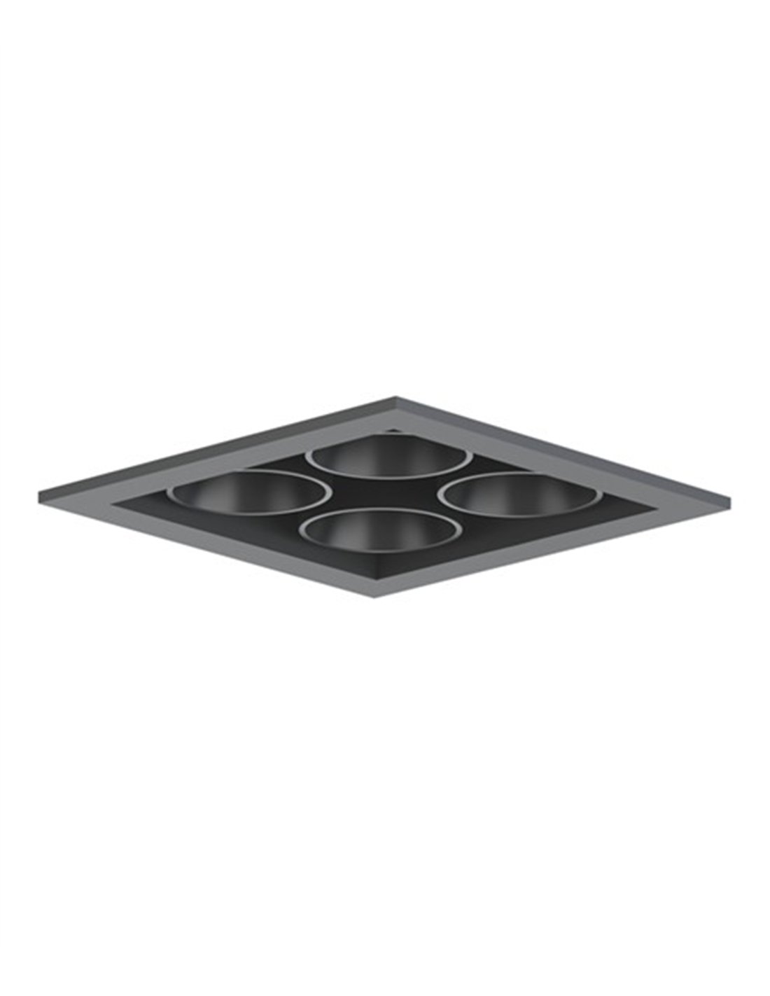 Lámpara empotrable de techo Hera Q1 - Conalux - Diseño cuadrado negro, 4 focos Lámpara empotrable de techo Hera Q1 - Conalux - Diseño cuadrado negro, 4 focos