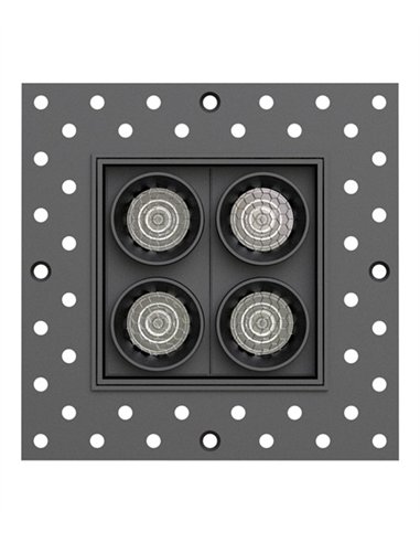 Lámpara empotrable Hera QEP - Conalux - Diseño cuadrado negro con 4 focos Lámpara empotrable Hera QEP - Conalux - Diseño cuadrado negro con 4 focos