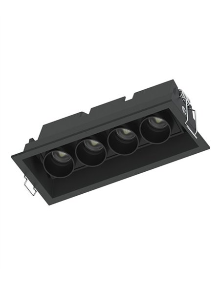 Lámpara de techo empotrable Hera S3-4 - Conalux - Foco basculante rectangular, acabado negro Lámpara de techo empotrable Hera S3-4 - Conalux - Foco basculante rectangular, acabado negro