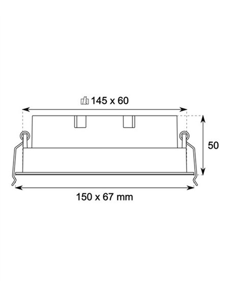 Lámpara de techo empotrable Hera S3-4 - Conalux - Foco basculante rectangular, acabado negro Lámpara de techo empotrable Hera S3-4 - Conalux - Foco basculante rectangular, acabado negro