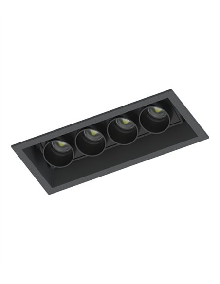 Lámpara de techo empotrable Hera S3-4 - Conalux - Foco basculante rectangular, acabado negro Lámpara de techo empotrable Hera S3-4 - Conalux - Foco basculante rectangular, acabado negro