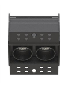 Lámpara empotrable Hera SP 19 - Conalux - Diseño rectangular negro, 2/4/6/9 focos