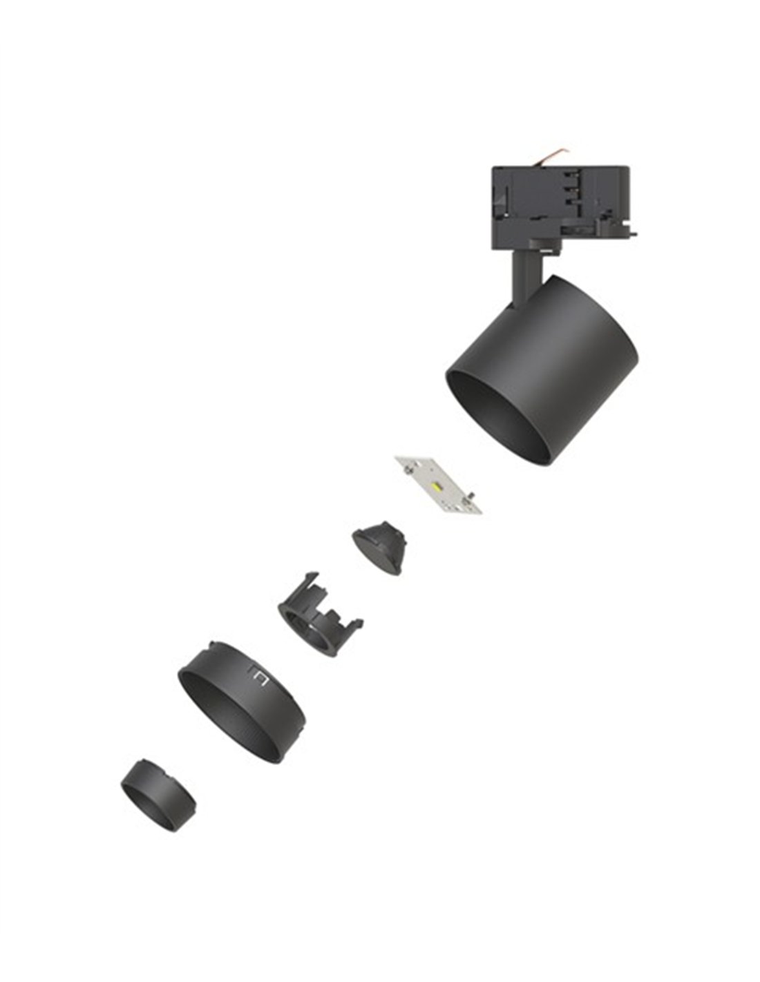 Foco para carril trifásico Hera - Conalux - Proyector orientable negro Foco para carril trifásico Hera - Conalux - Proyector orientable negro
