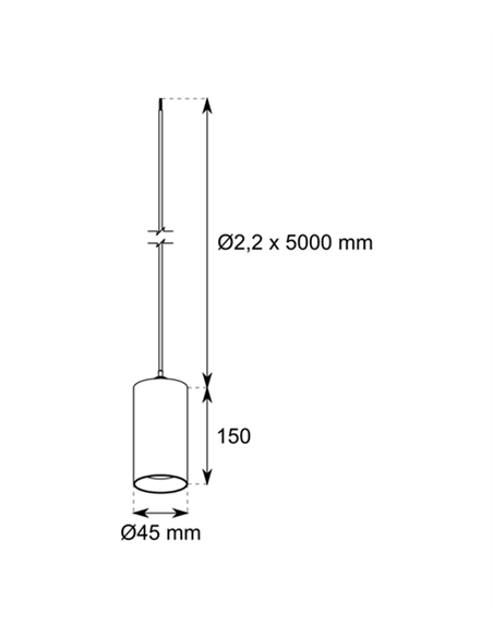 Lámpara colgante Spinne Tube 7W - Conalux - Lámpara tubular LED Lámpara colgante Spinne Tube 7W - Conalux - Lámpara tubular LED