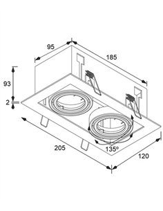 Lámpara de techo empotrable 3009 - Conalux - Lámpara con 2 focos orientables 2
