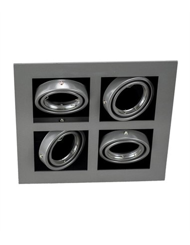 Lámpara de techo empotrable - Conalux - Lámpara cuadrada con 4 focos orientables Lámpara de techo empotrable - Conalux - Lámpara cuadrada con 4 focos orientables