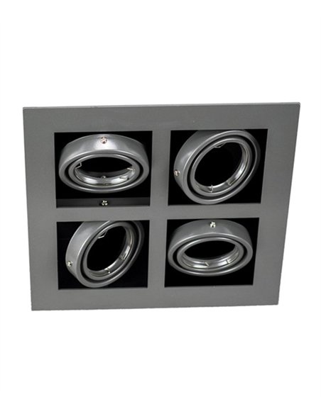 Lámpara de techo empotrable - Conalux - Lámpara cuadrada con 4 focos orientables Lámpara de techo empotrable - Conalux - Lámpara cuadrada con 4 focos orientables