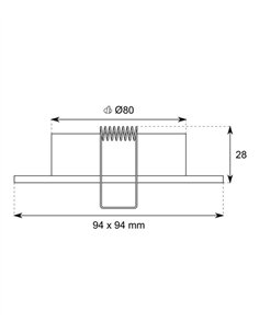 Lámpara de techo empotrable 4138 - Conalux - Downlight cuadrado, 1xGU10