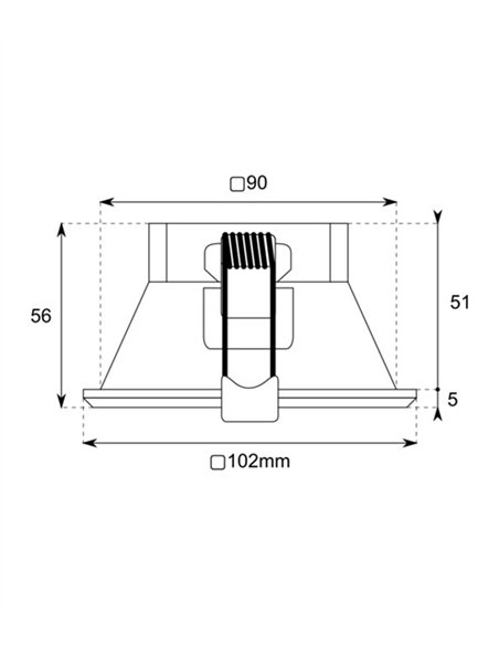 Lámpara empotrable 601 - Conalux - Downlight cuadrado en negro o blanco