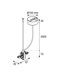 Accesorio de conexión lineal con alimentación - Conalux - Apto para modelo 6017/6018/6019 2