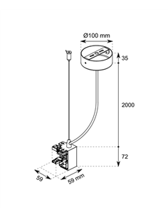 Accesorio de conexión 90° con alimentación - Conalux - Apto para modelos 6017/6018/6019 2
