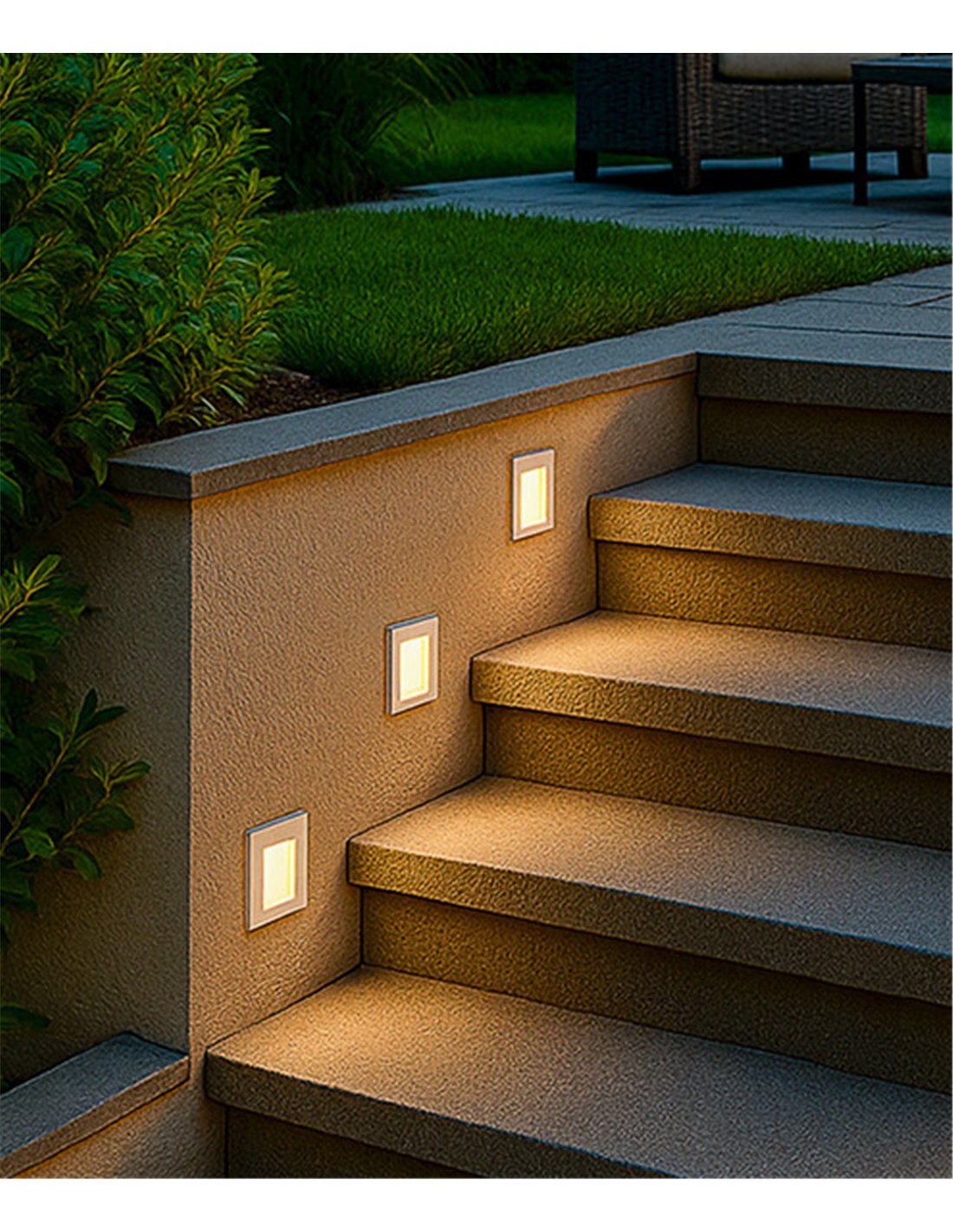 Foco empotrable de exterior Krok - Conalux - Lámpara cuadrada para iluminar escaleras Foco empotrable de exterior Krok - Conalux - Lámpara cuadrada para iluminar escaleras