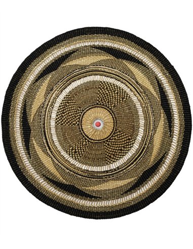 Lámpara colgante Gurunsi Single - PET Lamp - Pantalla de fibra natural “elephant grass”, lámpara artesanal