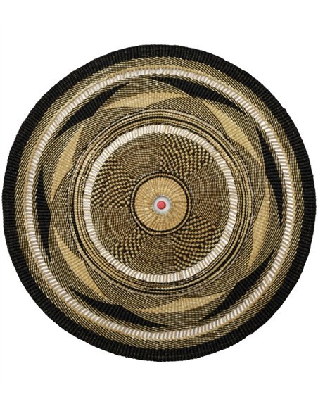 Lámpara colgante Gurunsi Single - PET Lamp - Pantalla de fibra natural “elephant grass”, lámpara artesanal