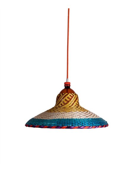 Lámpara colgante Eperara-Siapidara Single XL-B - PET Lamp - Diseño boho chic de fibras naturales, hecha a mano
