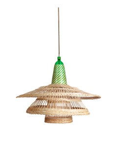 Lámpara colgante Chimbarongo Single Triple - PET Lamp - Lámpara artesanal con 3 pantallas de fibras naturales 2